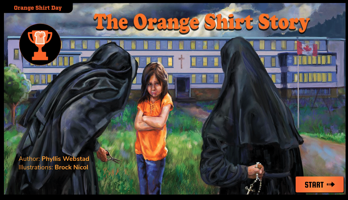 Phyllis Webstad’s Orange Shirt Story is told in unique ways for each version of the course.