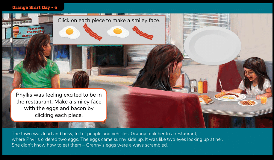 One of the learning activities based on Phyllis Webstad’s story in the kids version of the course