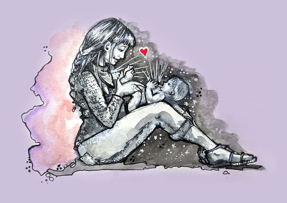 Custom artwork by Hawkfeather Peterson for Young Mothers Advocates Module